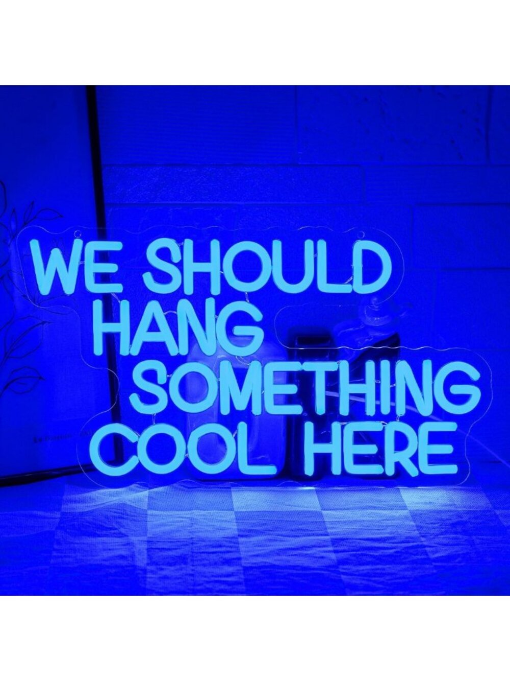 Cool Dimmable Neon Wall Sign - Blue LED Light for Bedroom, Office, Party Decor